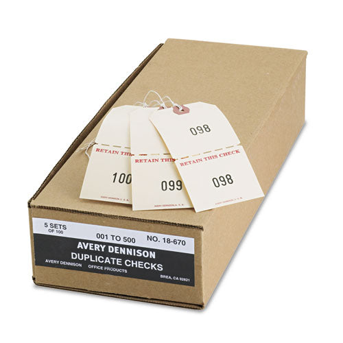 Duplicate Auto Park Tags, 1-500, 4 3-4 X 2 3-8, Manila, 500-box