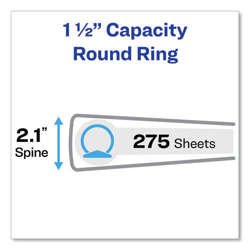 Economy View Binder With Round Rings , 3 Rings, 1.5" Capacity, 11 X 8.5, White