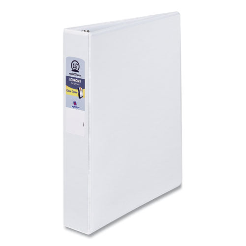 Economy View Binder With Round Rings , 3 Rings, 1.5" Capacity, 11 X 8.5, White