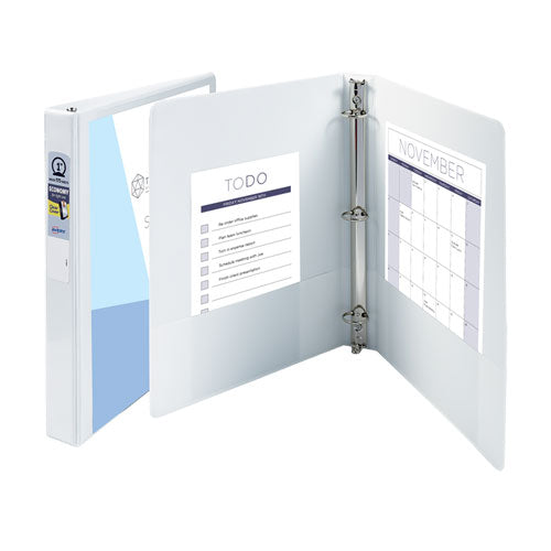 Economy View Binder With Round Rings , 3 Rings, 2" Capacity, 11 X 8.5, White