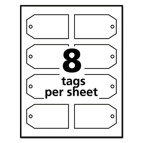 Printable Rectangular Tags With Strings, 2 X 3 1-2, Matte White, 96-pack