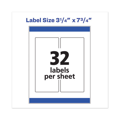 Durable Water-resistant Wraparound Labels W- Sure Feed, 3 1-4 X 7 3-4, 16-pk