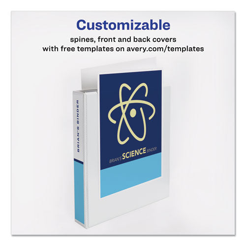 Protect And Store Durable View Binder With Slant Rings, 3 Rings, 1.5" Capacity, 11 X 8.5, White