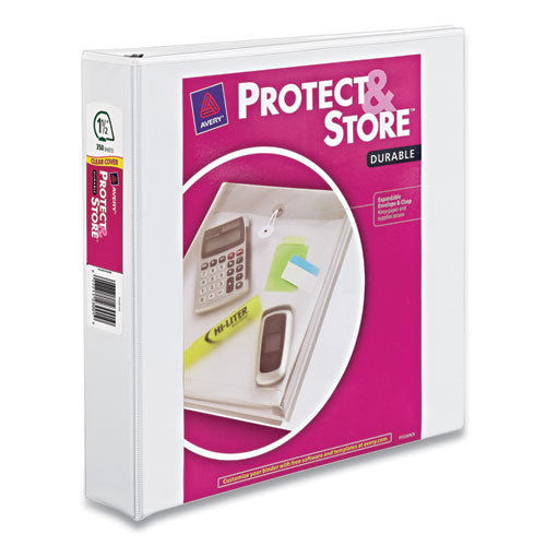 Protect And Store Durable View Binder With Slant Rings, 3 Rings, 1.5" Capacity, 11 X 8.5, White