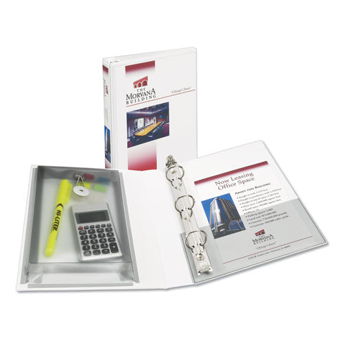 Mini Size Protect And Store View Binder With Round Rings, 3 Rings, 1" Capacity, 8.5 X 5.5, White