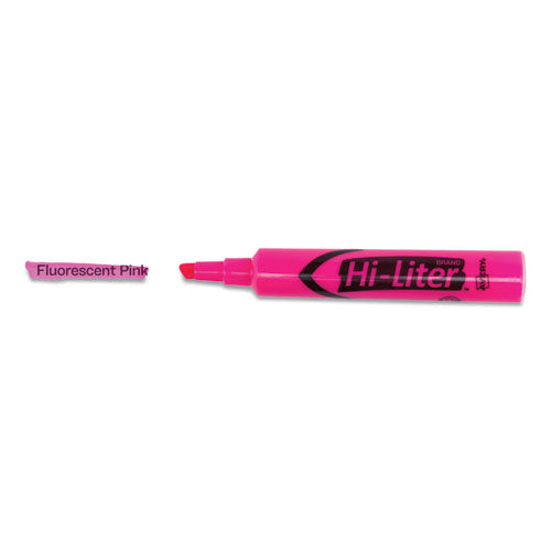 Hi-liter Desk-style Highlighters, Chisel Tip, Fluorescent Pink, Dozen