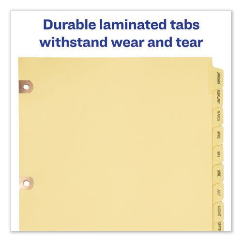 Preprinted Laminated Tab Dividers W-copper Reinforced Holes, 25-tab, Letter