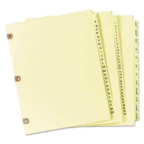 Preprinted Laminated Tab Dividers W-copper Reinforced Holes, 25-tab, Letter