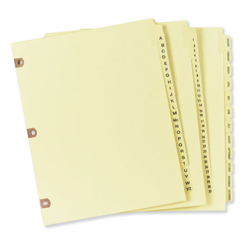 Preprinted Laminated Tab Dividers W-copper Reinforced Holes, 31-tab, Letter