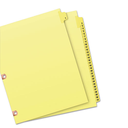 Preprinted Laminated Tab Dividers W-copper Reinforced Holes, 31-tab, Letter