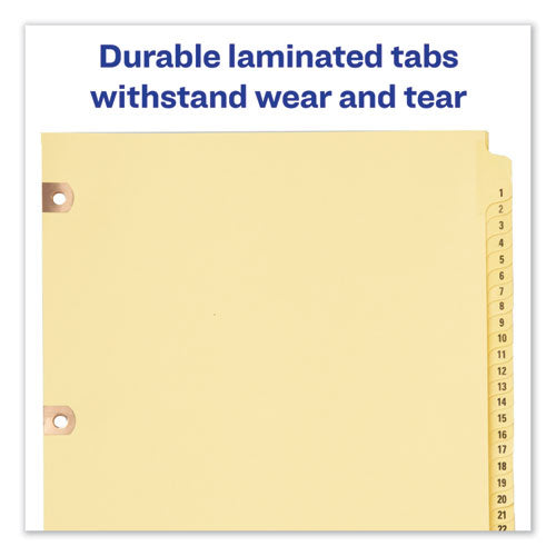 Preprinted Laminated Tab Dividers W-copper Reinforced Holes, 31-tab, Letter