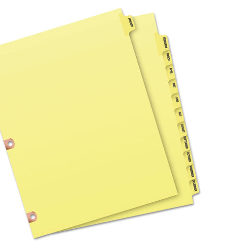 Preprinted Laminated Tab Dividers W-copper Reinforced Holes, 12-tab, Letter
