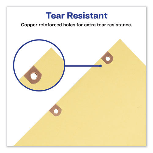 Preprinted Laminated Tab Dividers W-copper Reinforced Holes, 12-tab, Letter