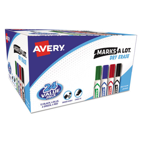 Marks A Lot Desk-style Dry Erase Marker, Broad Chisel Tip, Black, 200-box