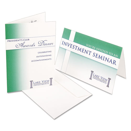Half-fold Greeting Cards, Inkjet, 5 1-2 X 8.5, Matte White, 20-box W-envelopes