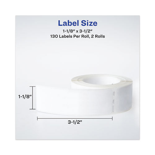 Multipurpose Thermal Labels, 0.56 X 3.44, White, 130-roll, 2 Rolls-pack