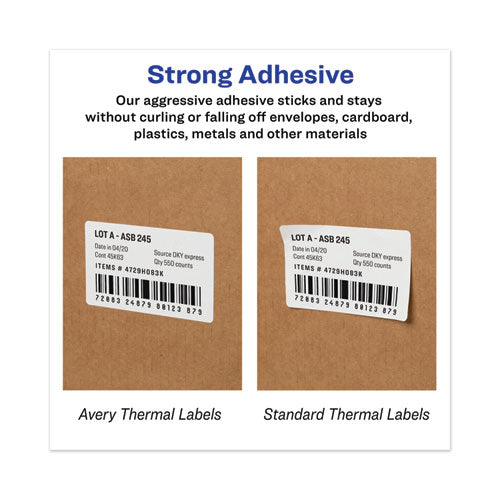 Multipurpose Thermal Labels, 0.56 X 3.44, White, 130-roll, 2 Rolls-pack