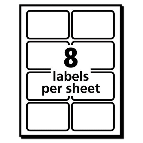 Ecofriendly Adhesive Name Badge Labels, 3.38 X 2.33, White, 400-box