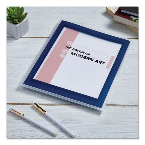 Flexi-view Six-pocket Polypropylene Organizer, 150-sheet Cap., Translucent-navy