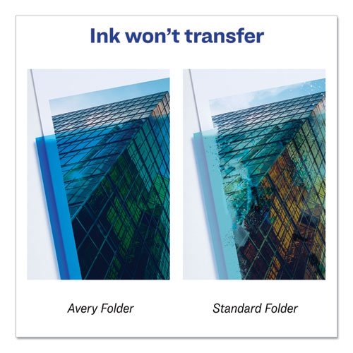Lay Flat View Report Cover W-flexible Fastener, Letter, 1-2" Cap, Clear-blue