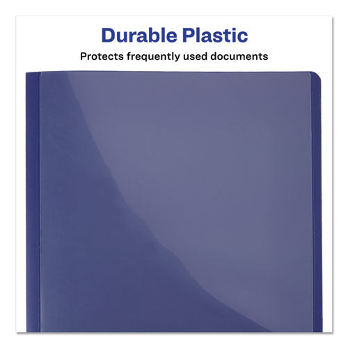 Lay Flat View Report Cover W-flexible Fastener, Letter, 1-2" Cap, Clear-blue