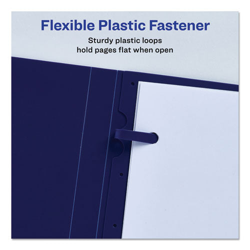 Lay Flat View Report Cover W-flexible Fastener, Letter, 1-2" Cap, Clear-blue