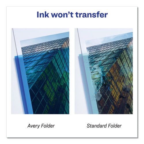 Plastic Two-pocket Folder, 20-sheet Capacity, Translucent Blue