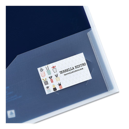 Flexi-view Two-pocket Polypropylene Folder, Translucent-navy, 2-pack