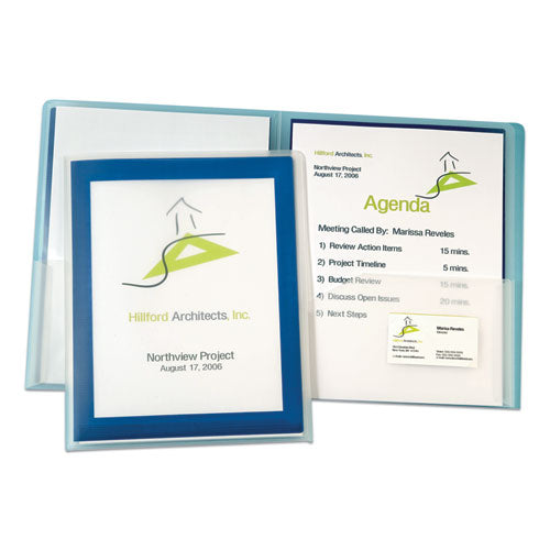 Flexi-view Two-pocket Polypropylene Folder, Translucent-navy, 2-pack