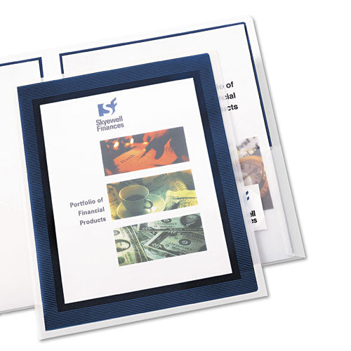 Flexi-view Two-pocket Polypropylene Folder, Translucent-navy, 2-pack