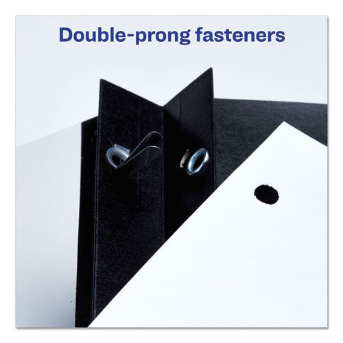 Durable Clear Front Report Cover W-prong Fasteners, 1-8" Cap, Clear-black, 25-bx