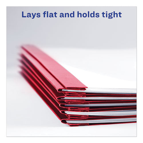 Durable Clear Front Report Cover With Prong Fasteners, 1-8" Cap, Clear-red, 25-box