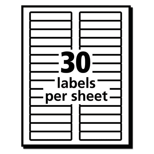 Ecofriendly Permanent File Folder Labels, 0.66 X 3.44, White, 30-sheet, 25 Sheets-pack