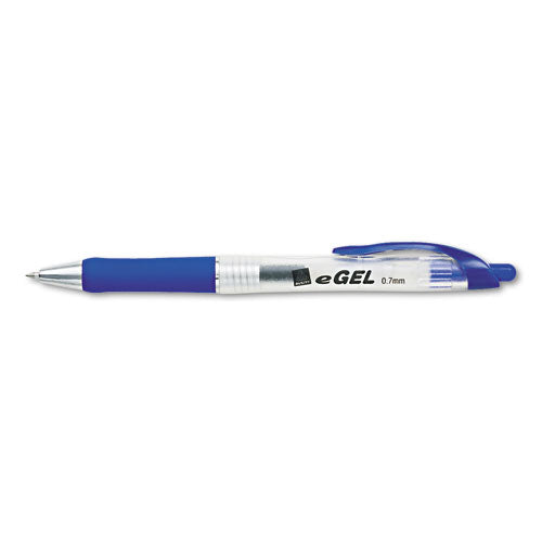 Egel Retractable Gel Pen, Medium 0.7mm, Black Ink, Black Barrel