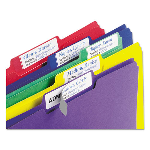Extra-large Trueblock File Folder Labels With Sure Feed Technology, 0.94 X 3.44, White, 18-sheet, 25 Sheets-pack