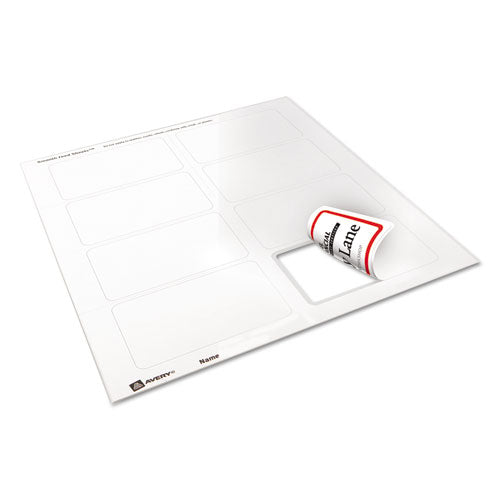 Flexible Adhesive Name Badge Labels, 3.38 X 2.33, White-red Border, 400-box