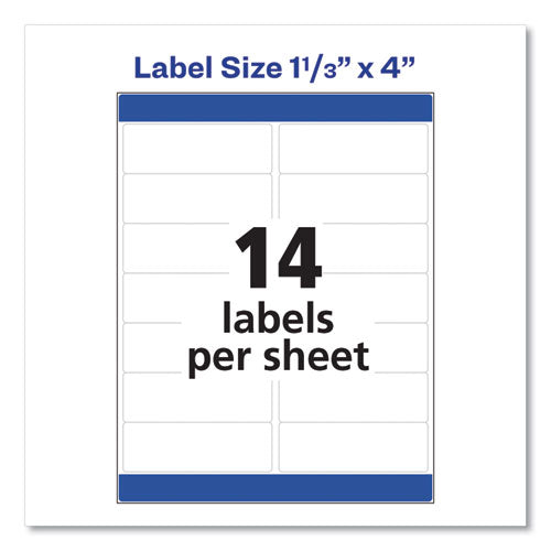 Easy Peel White Address Labels W- Sure Feed Technology, Laser Printers, 1.33 X 4, White, 14-sheet, 100 Sheets-box