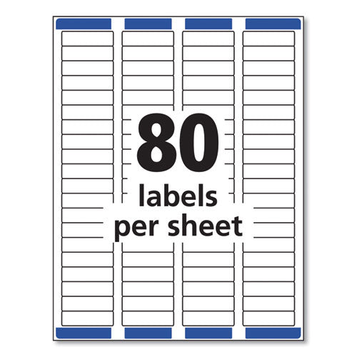 Easy Peel White Address Labels W- Sure Feed Technology, Laser Printers, 0.5 X 1.75, White, 80-sheet, 100 Sheets-box