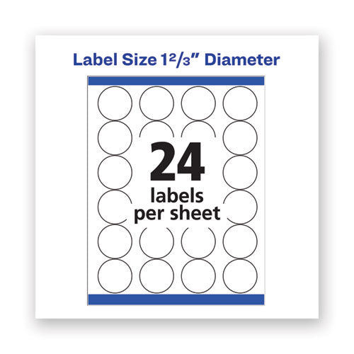 Permanent Laser Print-to-the-edge Id Labels W-surefeed, 1 2-3"dia, White, 600-pk