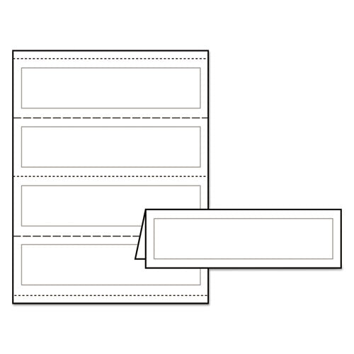 Medium Embossed Tent Cards, White, 2 1-2 X 8.5, 2 Cards-sheet, 100-box