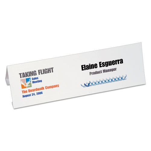 Large Embossed Tent Card, White, 3 1-2 X 11, 1 Card-sheet, 50-box