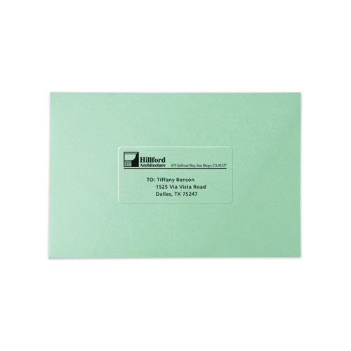 Copier Mailing Labels, Copiers, 1 X 2.81, Clear, 33-sheet, 70 Sheets-pack