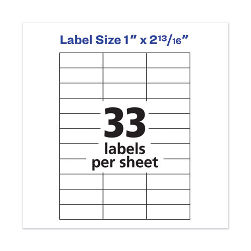 Copier Mailing Labels, Copiers, 1 X 2.81, White, 33-sheet, 100 Sheets-box