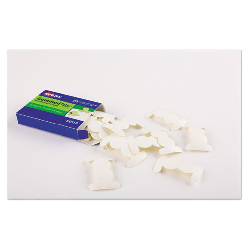 Gummed Reinforced Index Tabs, 1-12-cut Tabs, White, 0.5" Wide, 50-pack