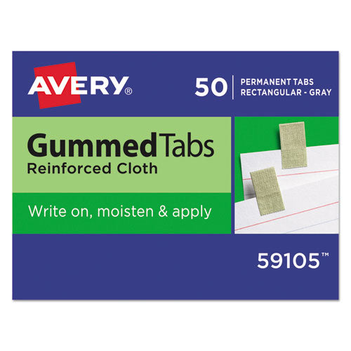 Gummed Reinforced Index Tabs, 1-12-cut Tabs, Gray, 0.44" Wide, 50-pack