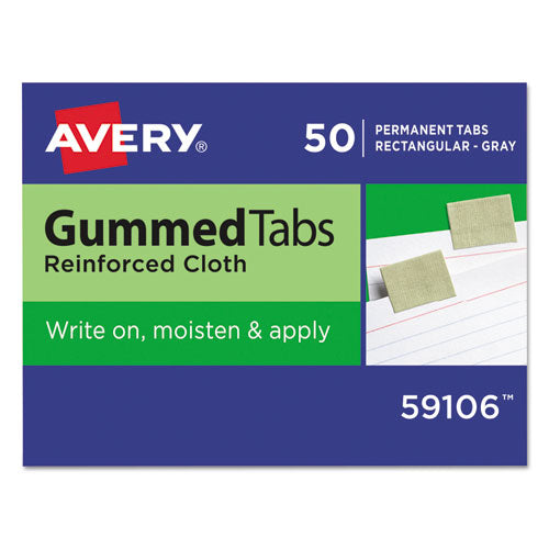 Gummed Reinforced Index Tabs, 1-5-cut Tabs, Olive Green, 1" Wide, 50-pack