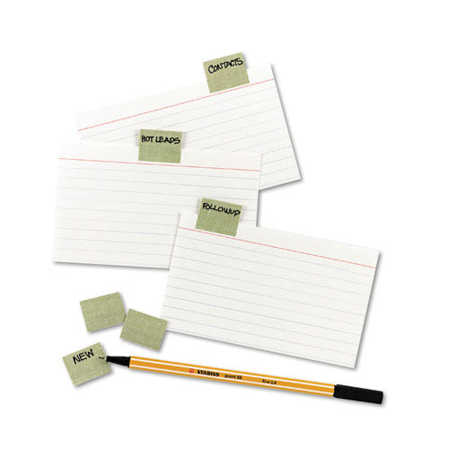 Gummed Reinforced Index Tabs, 1-5-cut Tabs, Olive Green, 1" Wide, 50-pack
