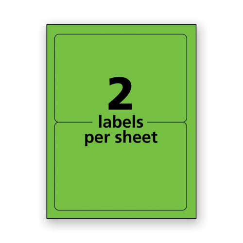 High-visibility Permanent Laser Id Labels, 5 1-2 X 8.5, Neon Green, 200-box