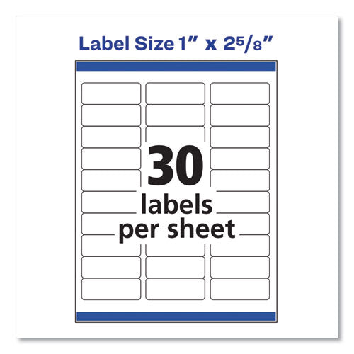 Easy Peel White Address Labels W- Sure Feed Technology, Laser Printers, 1 X 2.63, White, 30-sheet, 250 Sheets-pack