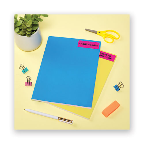 High-visibility Permanent Laser Id Labels, 1 X 2 5-8, Neon Magenta, 750-pack
